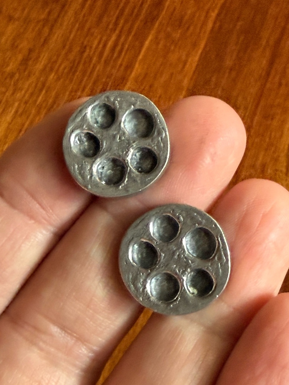 Robert Larin Pewter Abstract Flower Cufflinks Modernist 1970’s